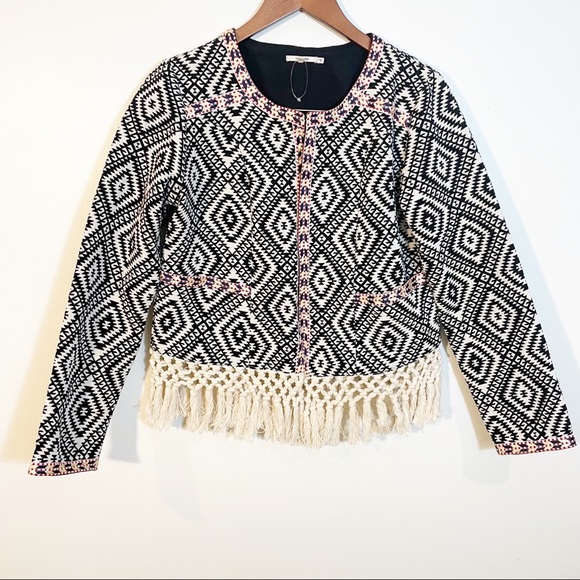 Tularosa Jackets & Blazers - TULAROSA Revolve Santa Fe Fringe Macrame Open Jacket Geo Tribal Aztec Medium